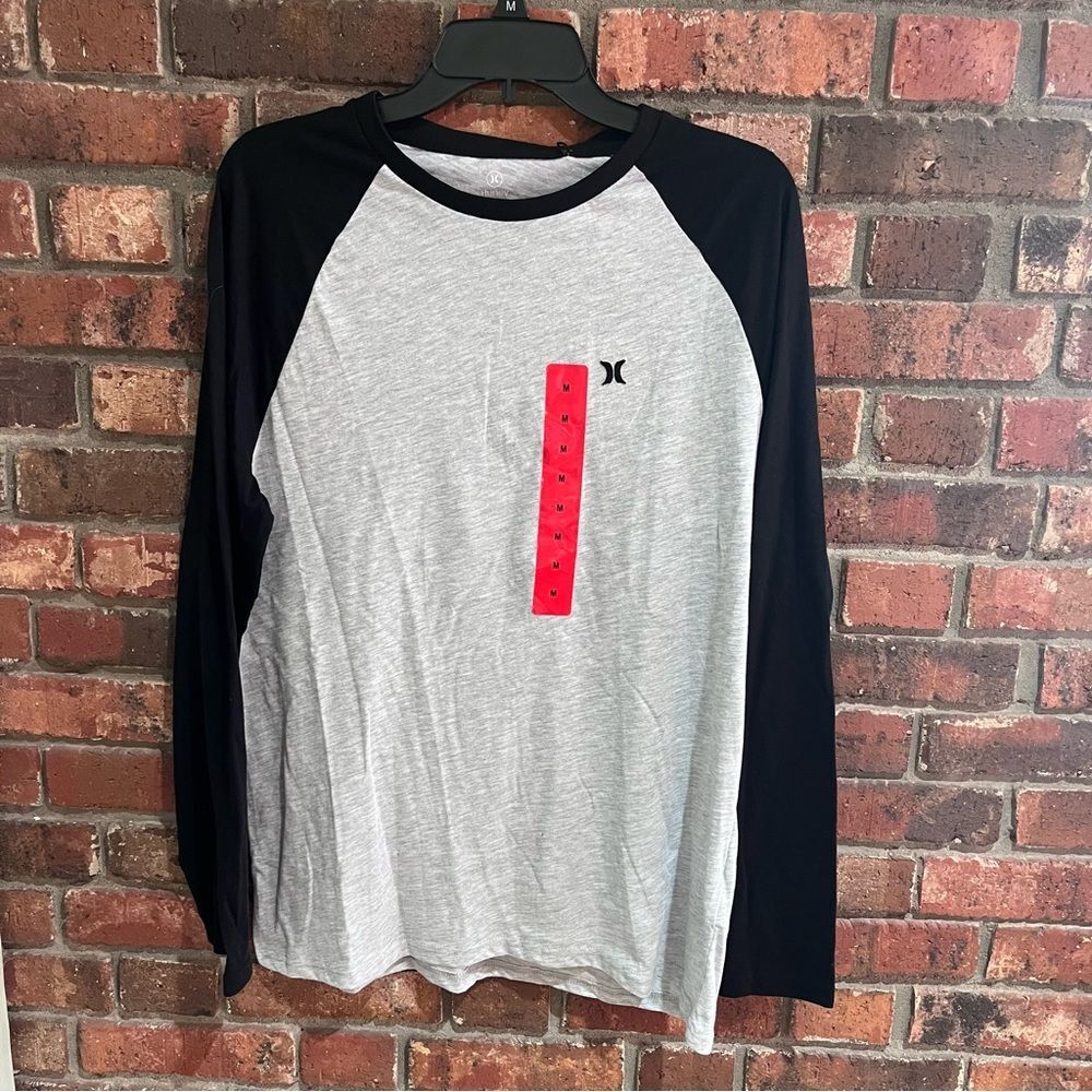 NWT Hurley mens long sleeve t-shirt black/gray medium